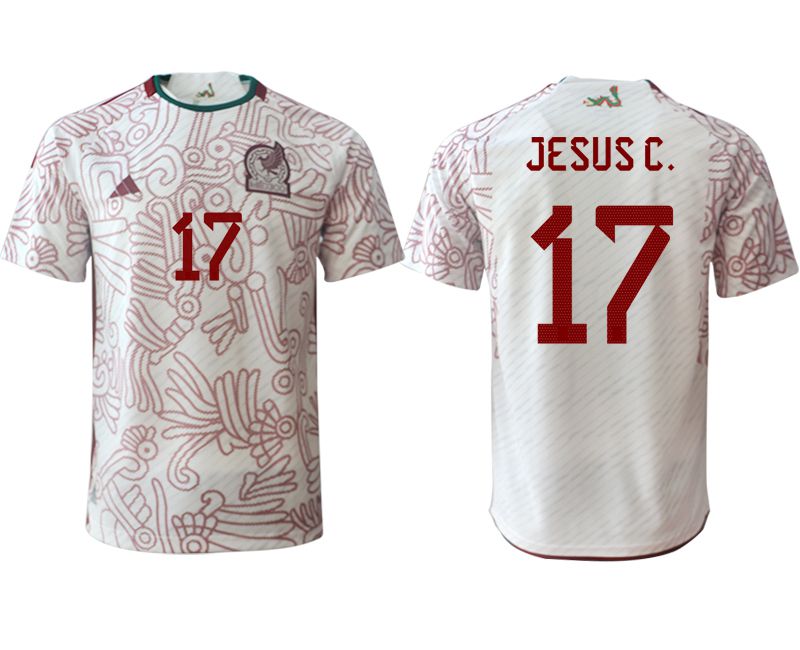 Men 2022 World Cup National Team Mexico away aaa version white #17 Soccer Jerseys->mexico jersey->Soccer Country Jersey